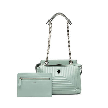 Fendicom Click Chain Shoulder Bag 8bn299 Light Blue-leather Women's FENDI