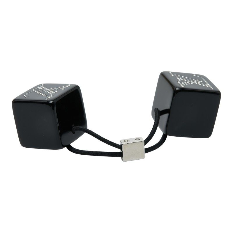 Louis Vuitton Hair Cube Ankle John Rhinestone Hair Accessory Hair Tie Black
