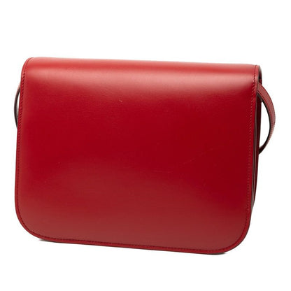 CELINE Classic Box Medium Red Leather Women's CELINE