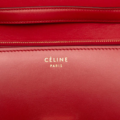 CELINE Classic Box Medium Red Leather Women's CELINE