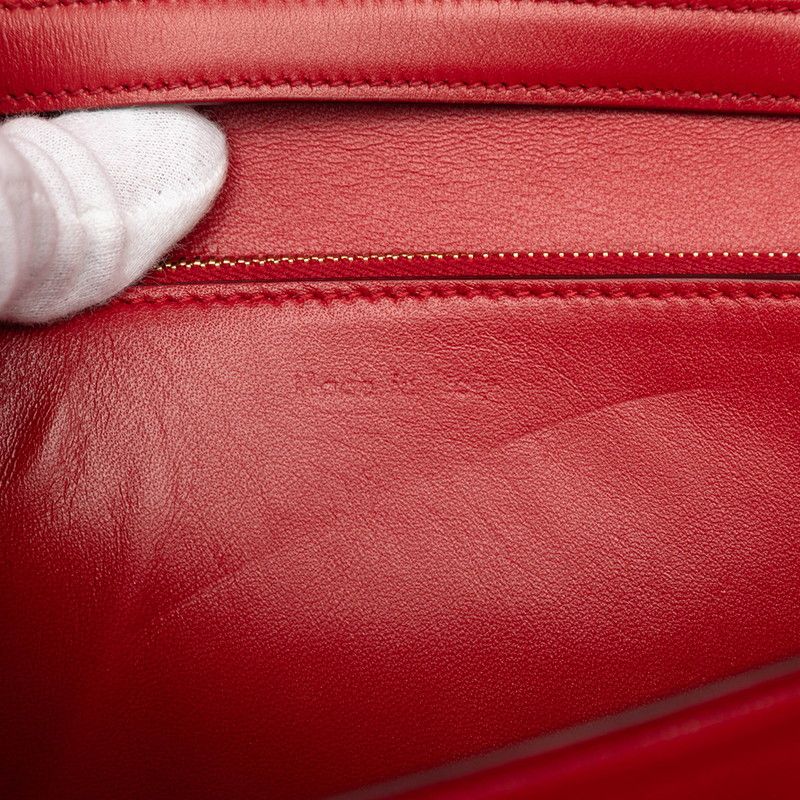 CELINE Classic Box Medium Red Leather Women's CELINE