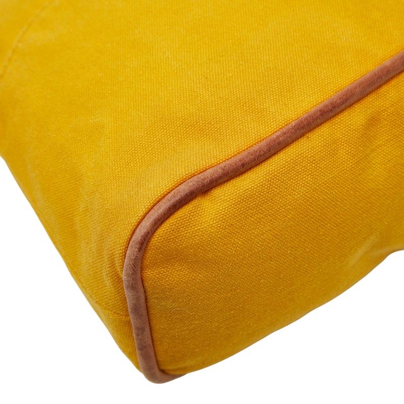 HERMES Bolide Pouch 25 Pouch Accessory Case Yellow Canvas Women's HERMES