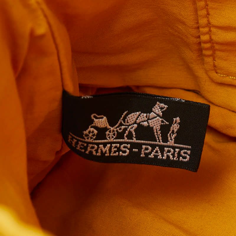 HERMES Bolide Pouch 25 Pouch Accessory Case Yellow Canvas Women's HERMES