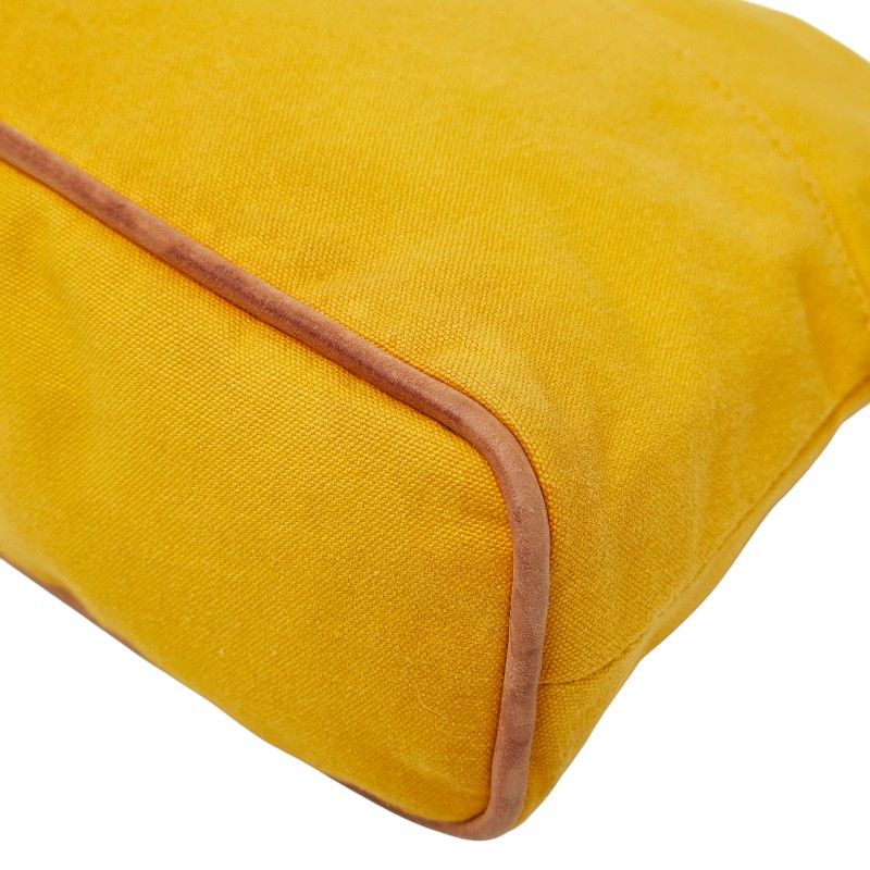 HERMES Bolide Pouch 25 Pouch Accessory Case Yellow Canvas Women's HERMES