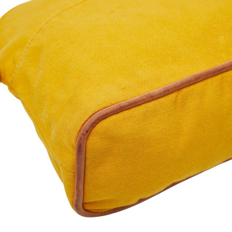 HERMES Bolide Pouch 25 Pouch Accessory Case Yellow Canvas Women's HERMES