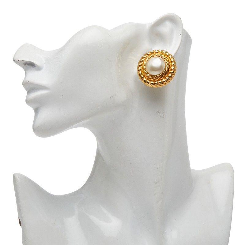 CHANEL Gold Plated Fake Pearl Ladies CHANEL