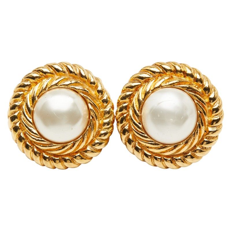 CHANEL Gold Plated Fake Pearl Ladies CHANEL