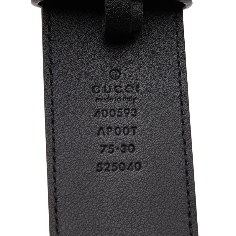 GUCCI Ggmarmont Double G Belt Size:75 30 400593 Black Leather Women's GUCCI