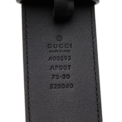 GUCCI Ggmarmont Double G Belt Size:75 30 400593 Black Leather Women's GUCCI