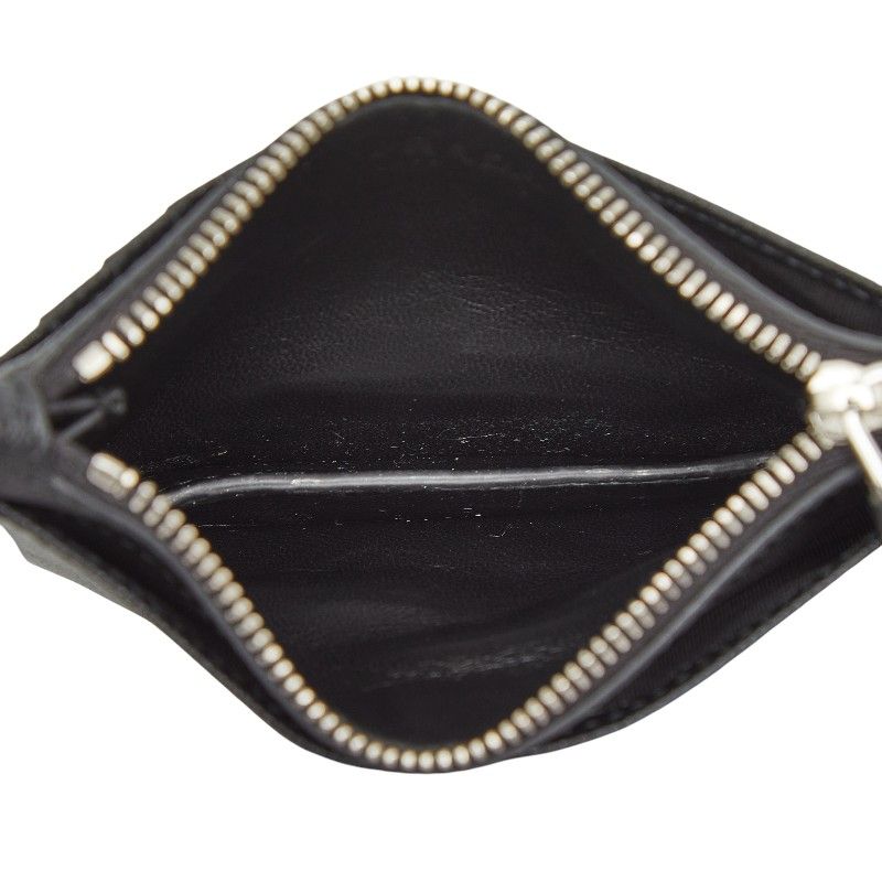 PRADA Triangle Logo Plate Coin Case Card Case 2mc084 Black Sapphire Leather