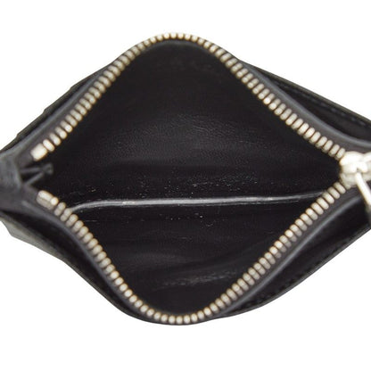 PRADA Triangle Logo Plate Coin Case Card Case 2mc084 Black Sapphire Leather