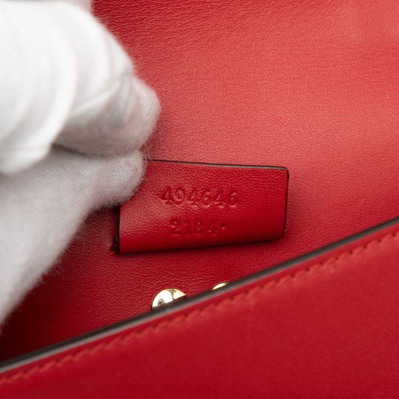 GUCCI Sylvie Mini Chain Shoulder Bag 494646 Red Multicolor-leather Women's GUCCI