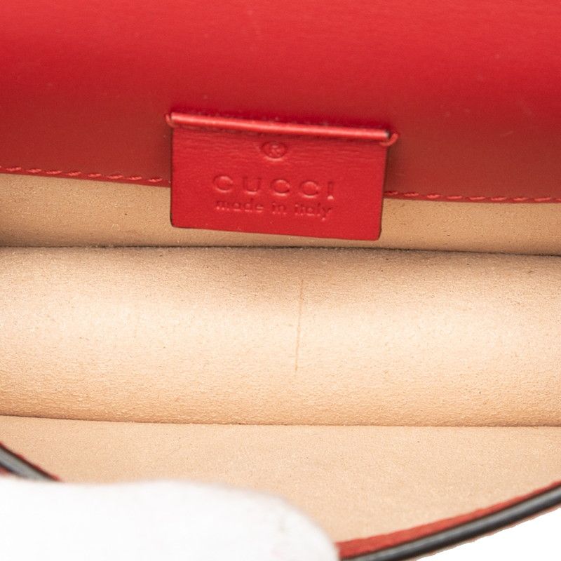 GUCCI Sylvie Mini Chain Shoulder Bag 494646 Red Multicolor-leather Women's GUCCI