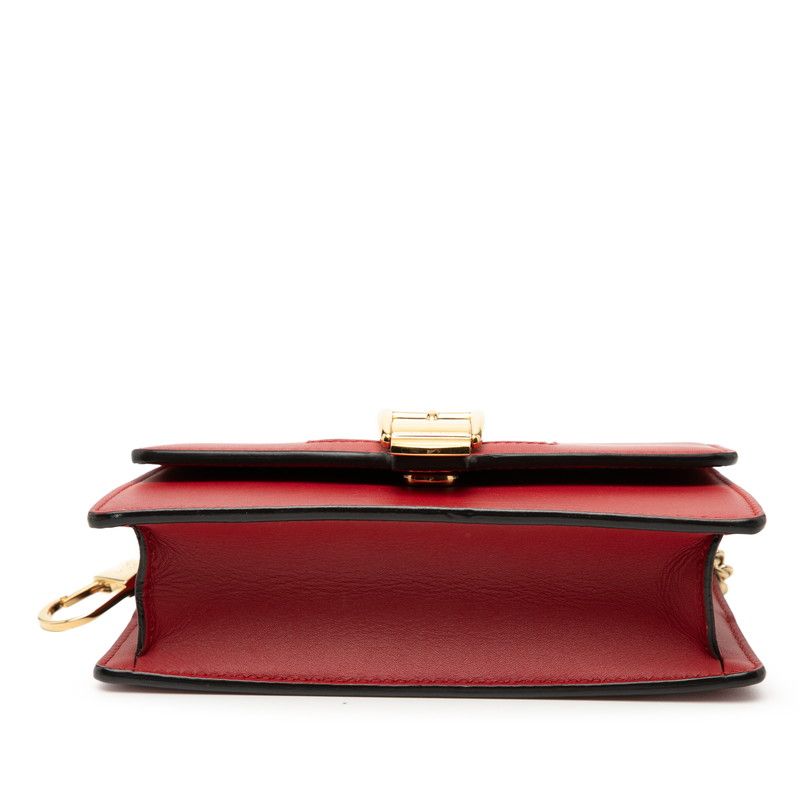 GUCCI Sylvie Mini Chain Shoulder Bag 494646 Red Multicolor-leather Women's GUCCI