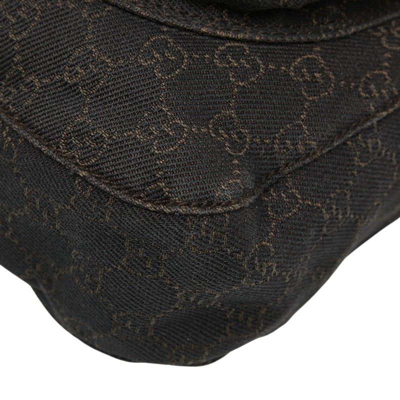 GUCCI GG Canvas 101654 Brown Canvas Leather Women's GUCCI
