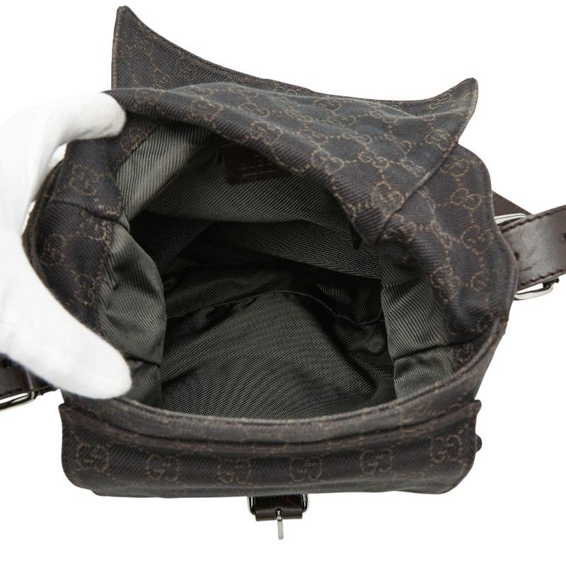 GUCCI GG Canvas 101654 Brown Canvas Leather Women's GUCCI