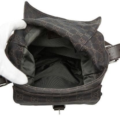 GUCCI GG Canvas 101654 Brown Canvas Leather Women's GUCCI