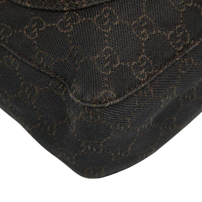 GUCCI GG Canvas 101654 Brown Canvas Leather Women's GUCCI