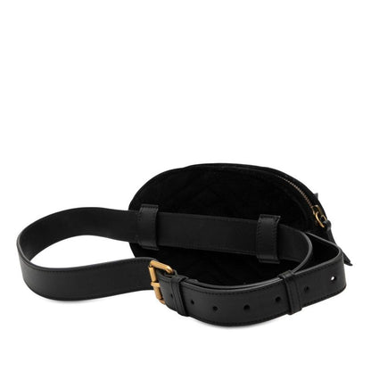 GUCCI Ggmarmont Quilted Body Bag Waist Bag 476434 Black Velor Ladies GUCCI