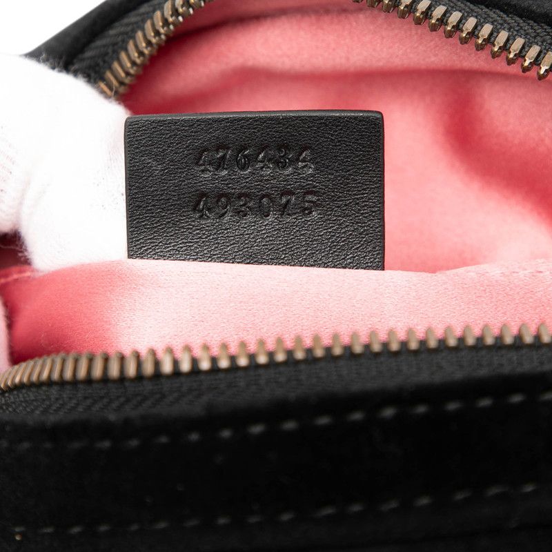 GUCCI Ggmarmont Quilted Body Bag Waist Bag 476434 Black Velor Ladies GUCCI