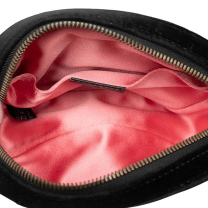 GUCCI Ggmarmont Quilted Body Bag Waist Bag 476434 Black Velor Ladies GUCCI