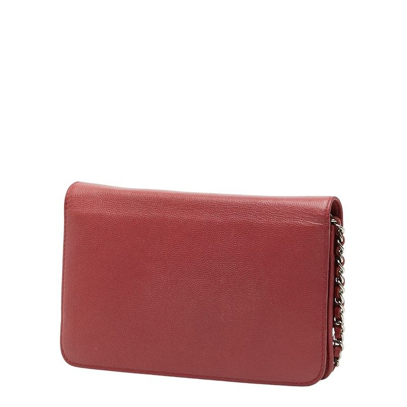 CHANEL Coco Mark Chain Shoulder Bag Pink Caviar Skin Women's CHANEL