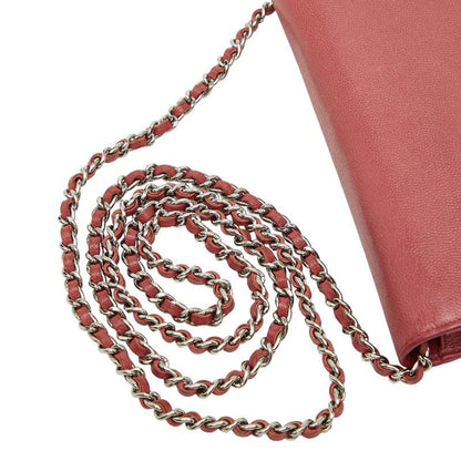 CHANEL Coco Mark Chain Shoulder Bag Pink Caviar Skin Women's CHANEL