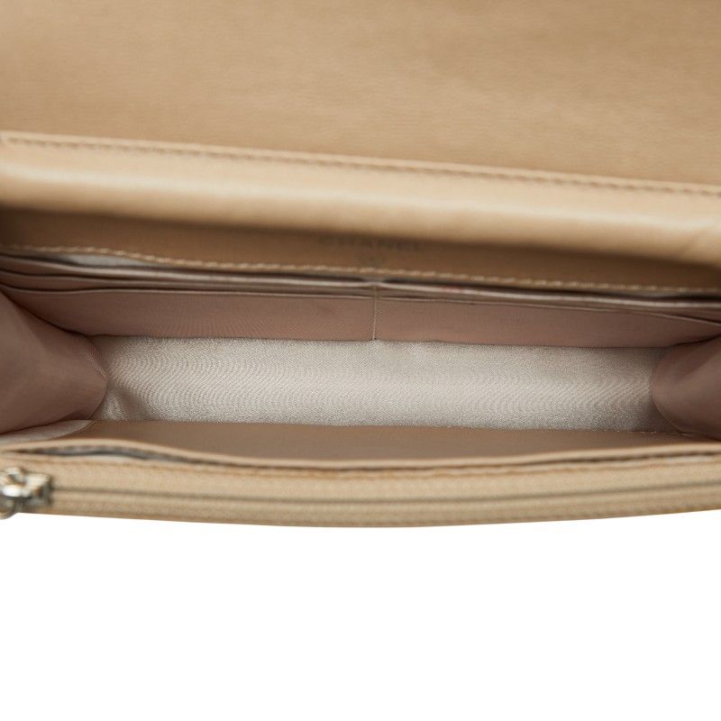 CHANEL New Travel Line Coco Mark Chain Shoulder Bag Beige Nylon Women's CHANEL