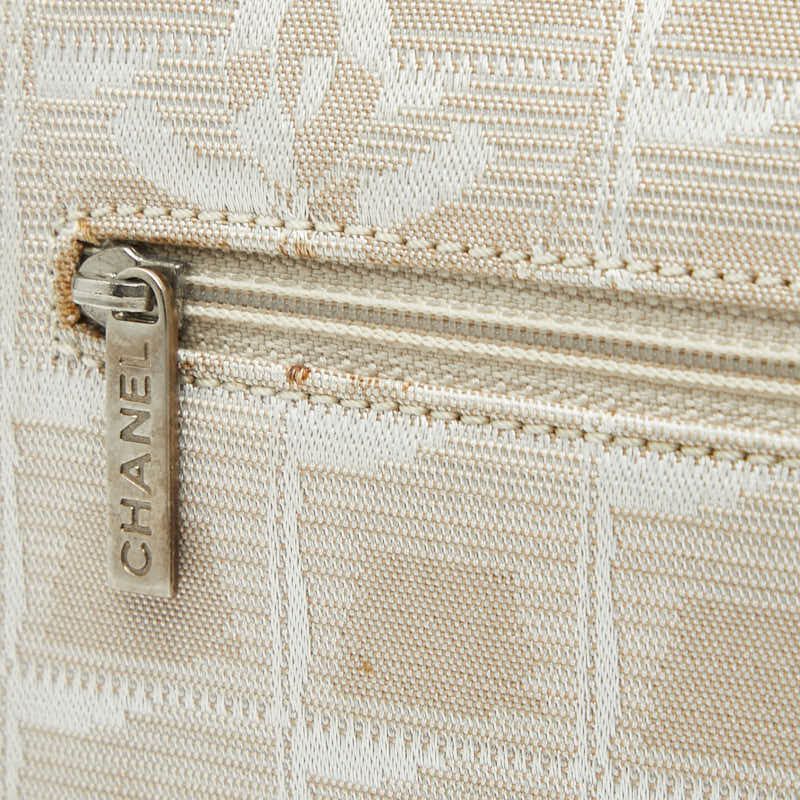 CHANEL New Travel Line Coco Mark Chain Shoulder Bag Beige Nylon Women's CHANEL