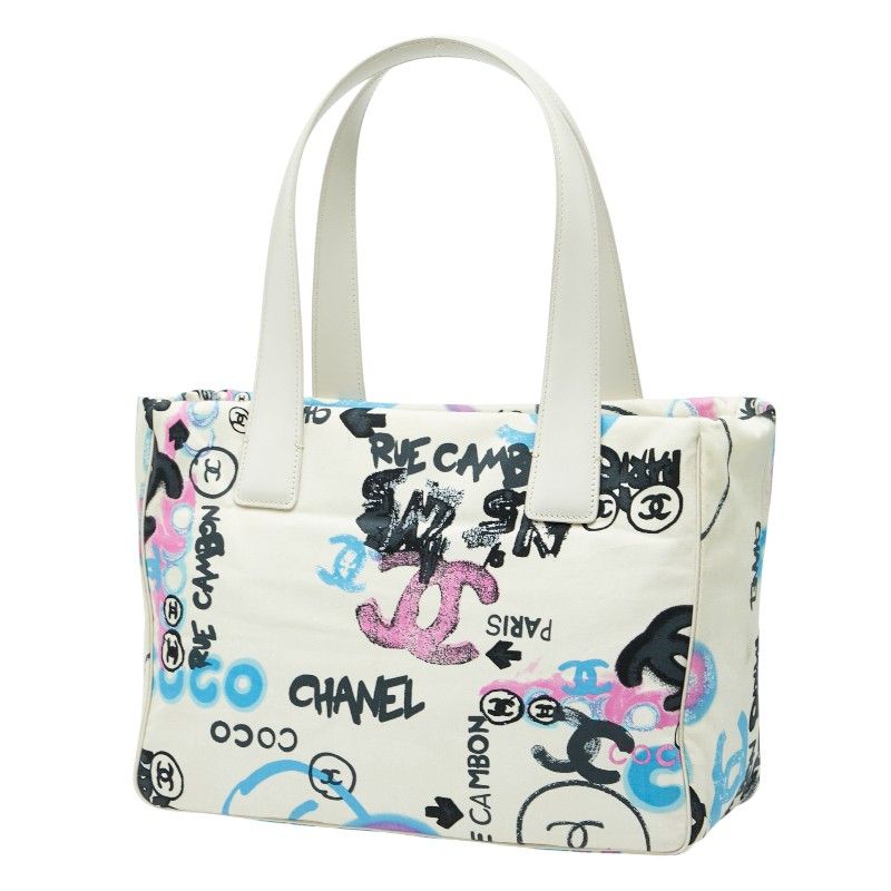 CHANEL New Travel Line Hawaii Limited Coco Mark Tote Bag Handbag Ivory - Nylon