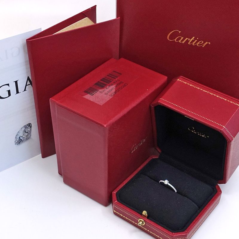 Cartier Pt950 Etincelle Diamond Solitaire Ring Jewelry Women's Pinky