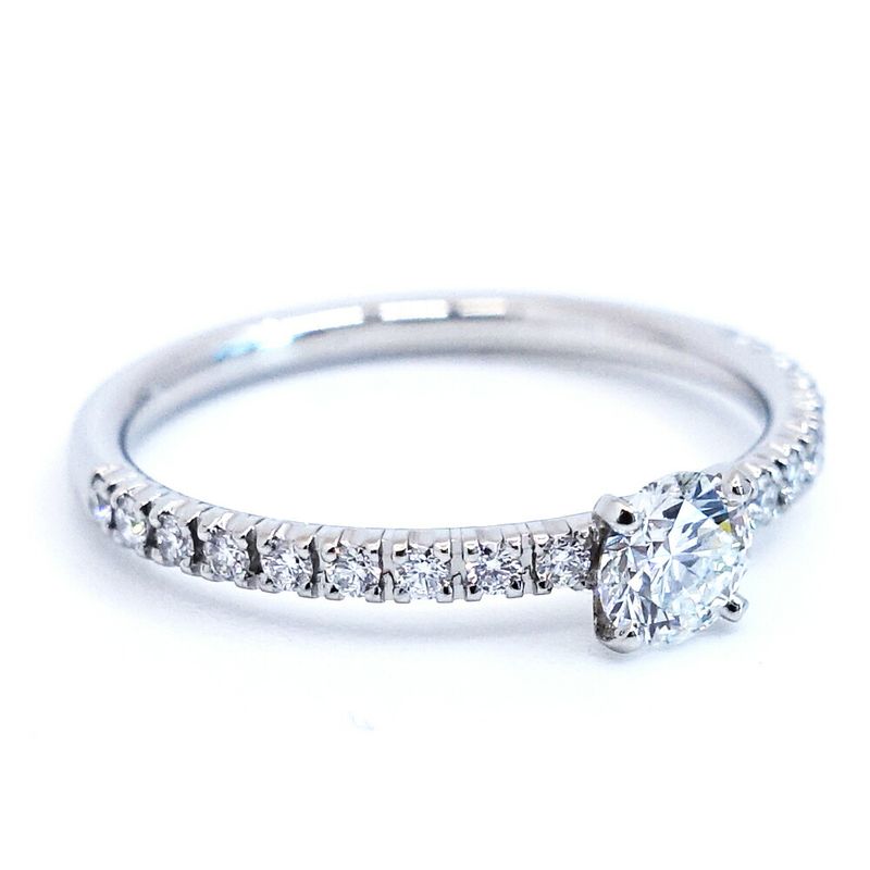 Cartier Pt950 Etincelle Diamond Solitaire Ring Jewelry Women's Pinky