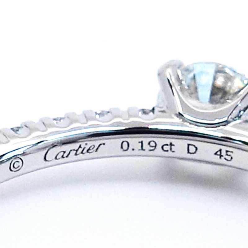 Cartier Pt950 Etincelle Diamond Solitaire Ring Jewelry Women's Pinky
