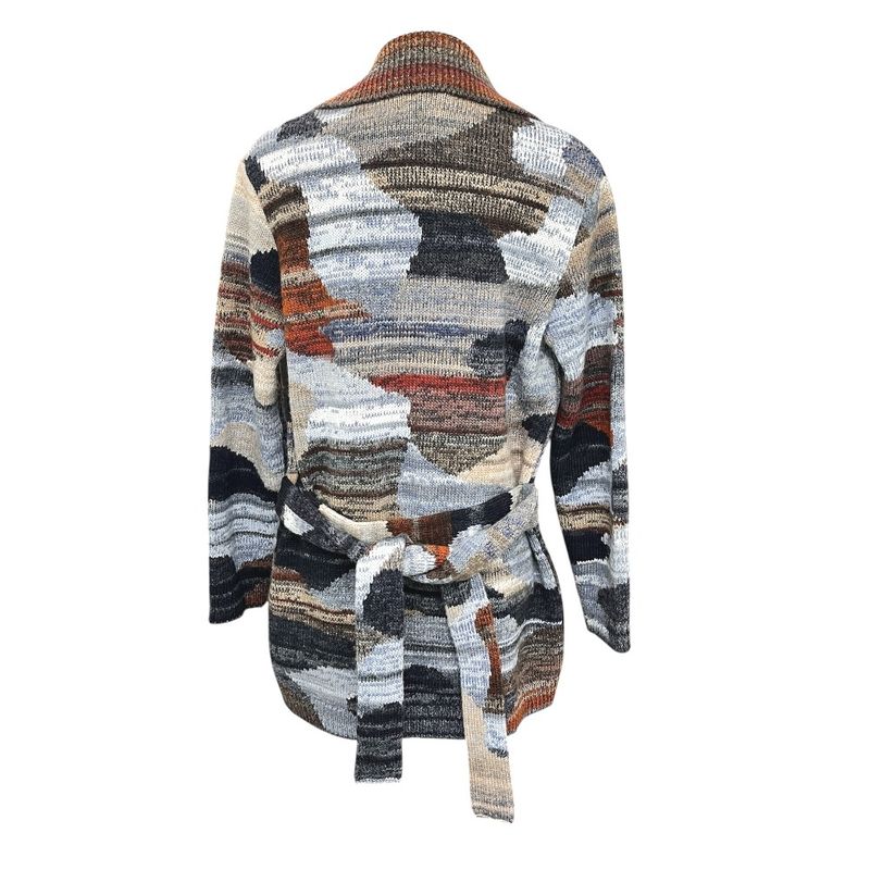 Chanel Sweater Coco Button W Pocket With Belt P77502 Wool Cashmere Multicolor