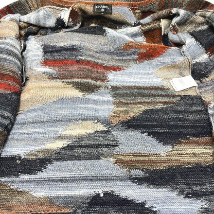 Chanel Sweater Coco Button W Pocket With Belt P77502 Wool Cashmere Multicolor
