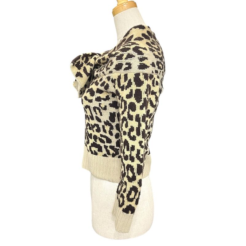 Christian Dior Sweater Leopard Print 154 S02 Am006 Cashmere Brown