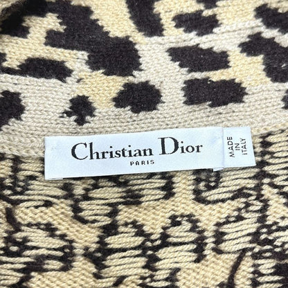 Christian Dior Sweater Leopard Print 154 S02 Am006 Cashmere Brown
