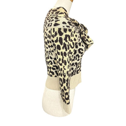 Christian Dior Sweater Leopard Print 154 S02 Am006 Cashmere Brown