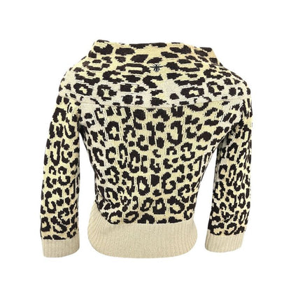 Christian Dior Sweater Leopard Print 154 S02 Am006 Cashmere Brown