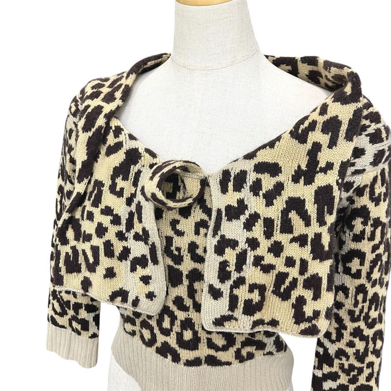 Christian Dior Sweater Leopard Print 154 S02 Am006 Cashmere Brown