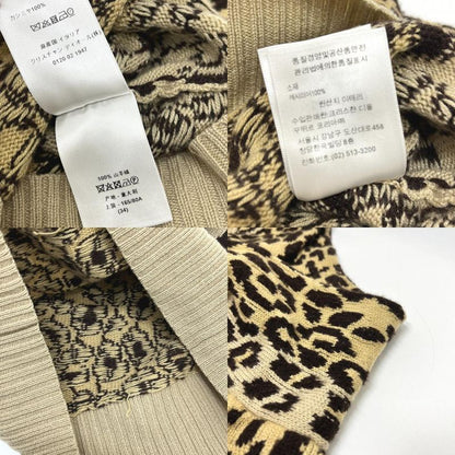 Christian Dior Sweater Leopard Print 154 S02 Am006 Cashmere Brown