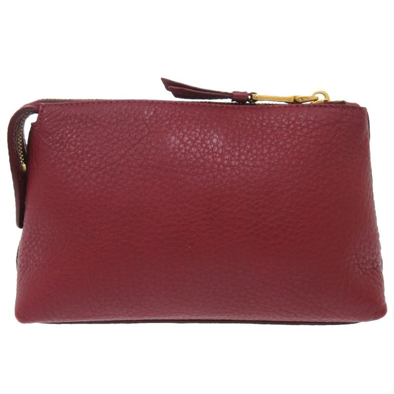 Prada Leather Bold-Gold Hardware Pouch Bag 1302