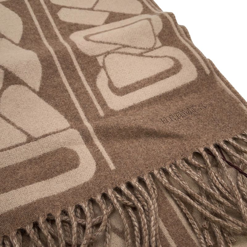 Hermes Scarf Click Se Nue Cashmere Shawl Marron-glace Cles