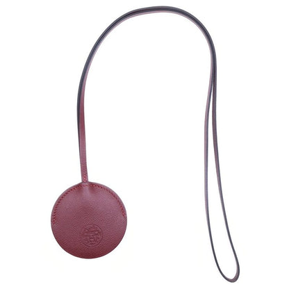 Hermes Mirror Neck Strap Bag Charm Red Leather D Engraved