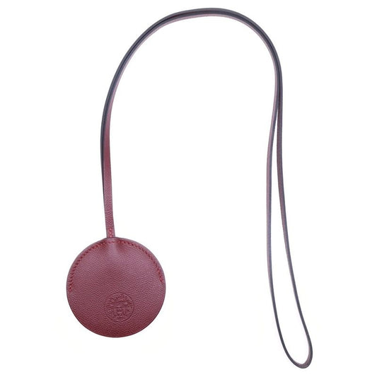 Hermes Mirror Neck Strap Bag Charm Red Leather D Engraved