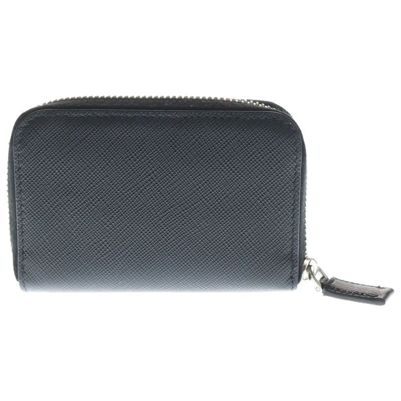 Prada Triangle Logo Coin Case Black Leather 2 mm 003