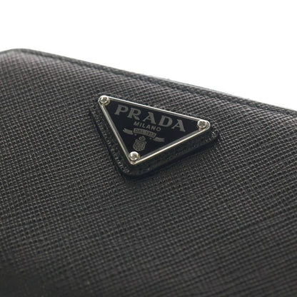 Prada Triangle Logo Coin Case Black Leather 2 mm 003