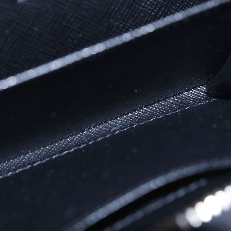 Prada Triangle Logo Coin Case Black Leather 2 mm 003