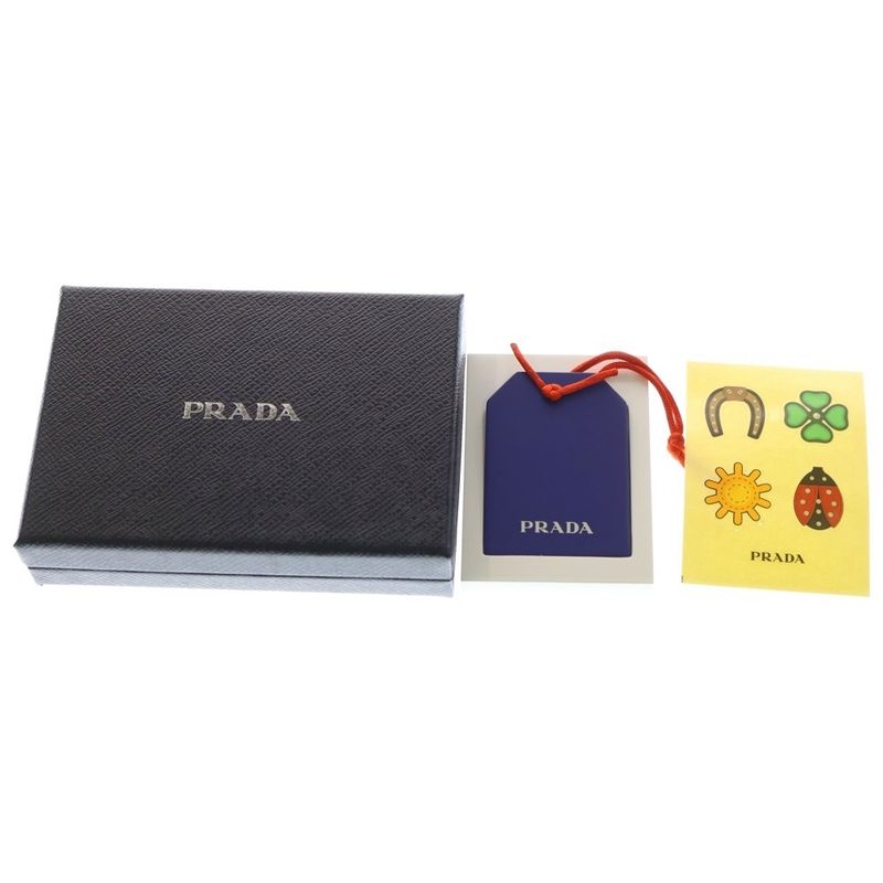 Prada Triangle Logo Coin Case Black Leather 2 mm 003