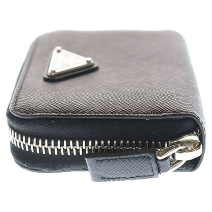 Prada Triangle Logo Coin Case Black Leather 2 mm 003